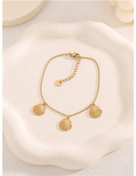 Pulsera triple concha de acero