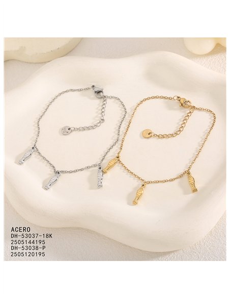 Pulsera triple pez de acero