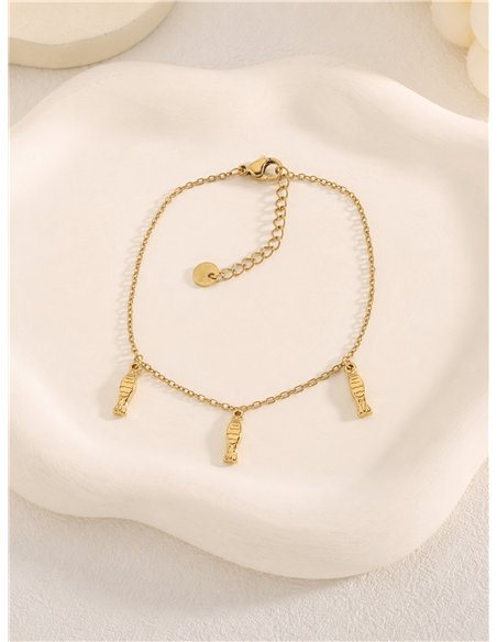 Pulsera triple pez de acero