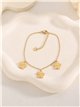 Pulsera triple flor de acero