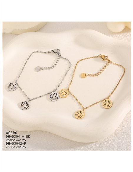 Pulsera árbol de la vida de acero