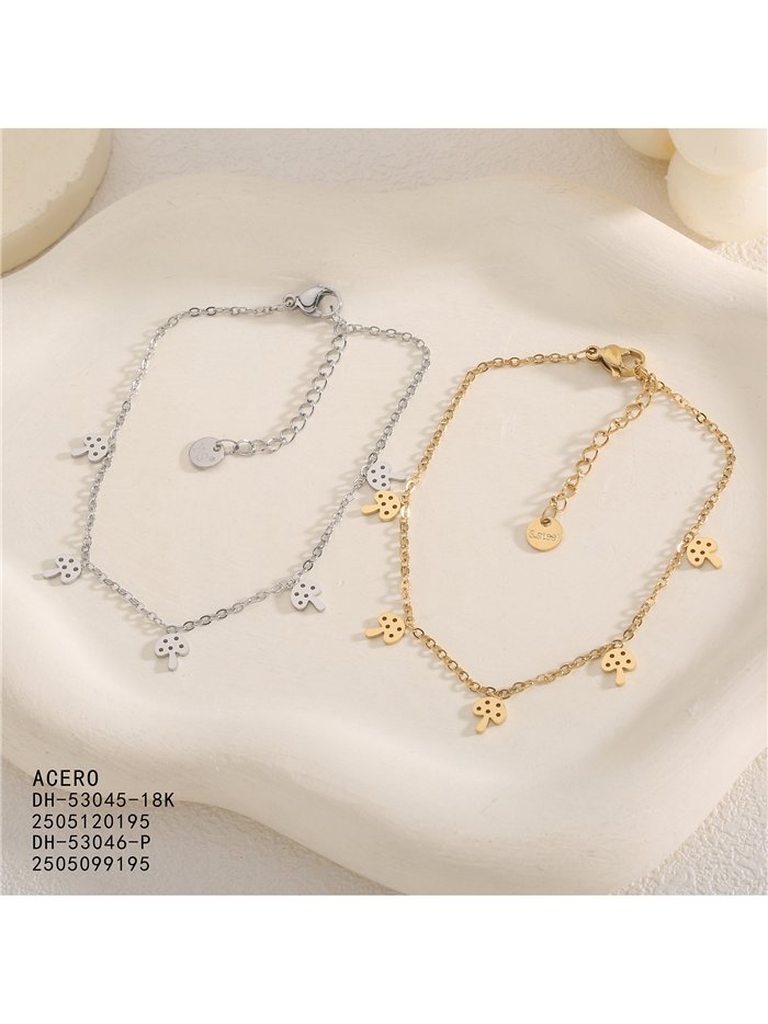 Stainless steel mushroom bracelet