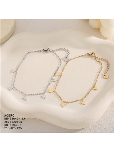 Pulsera corazones de acero 2
