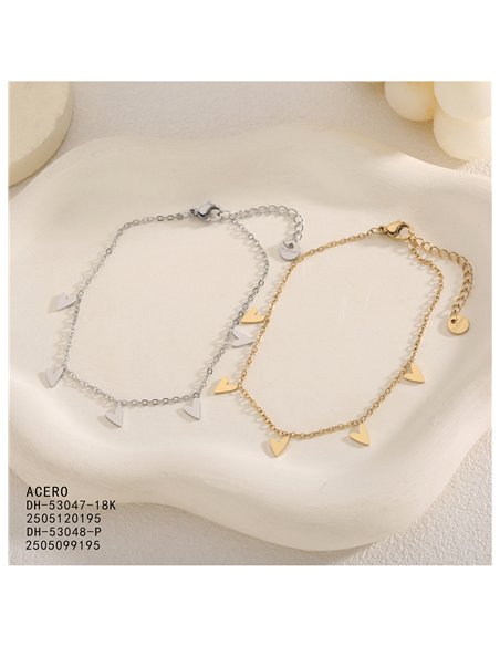 Pulsera corazones de acero