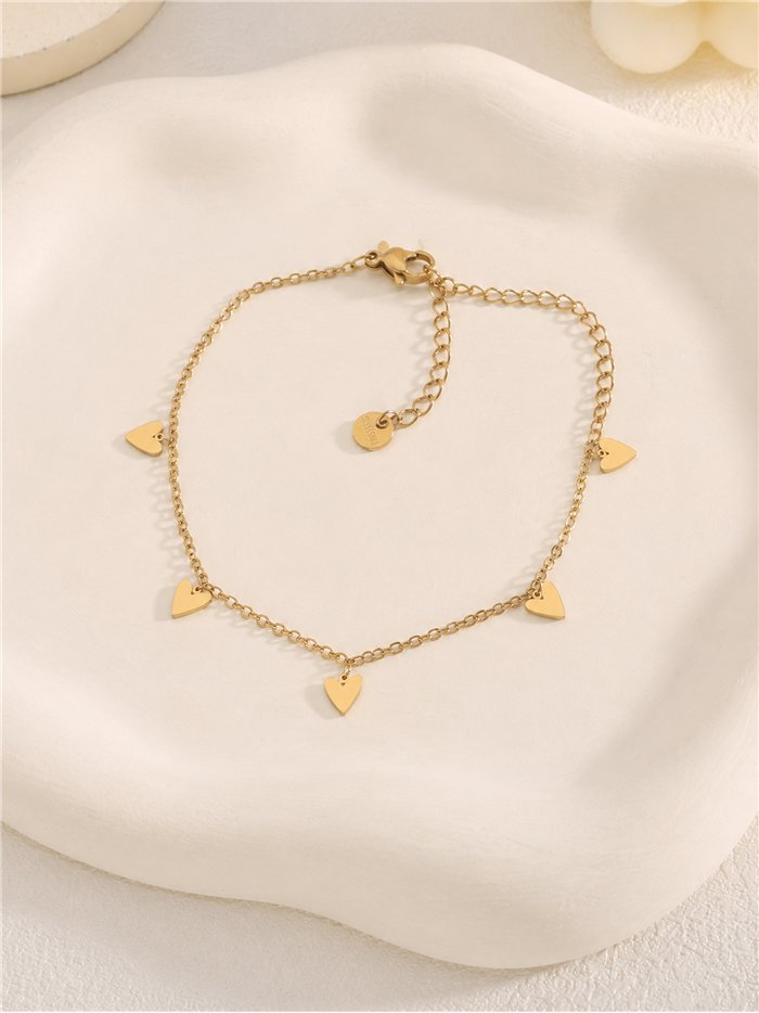 Pulsera corazones de acero