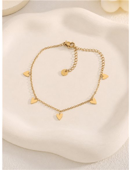 Pulsera corazones de acero
