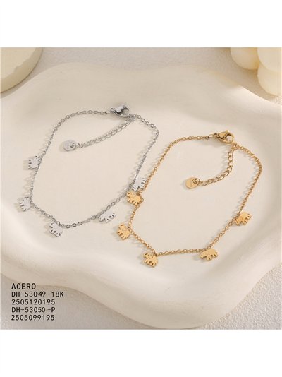 Pulsera elefantes de acero 2