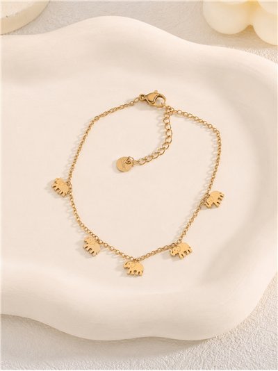 Pulsera elefantes de acero