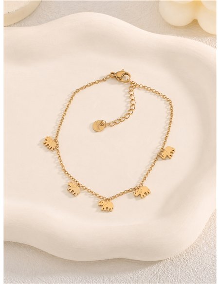 Pulsera elefantes de acero