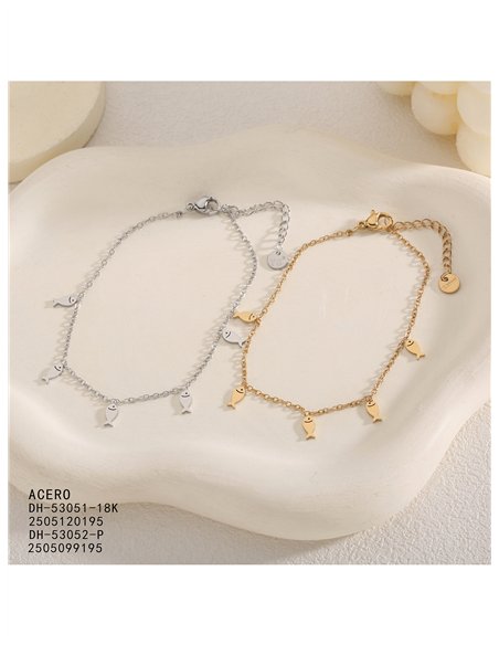 Bracelet en acier en forme de poisson