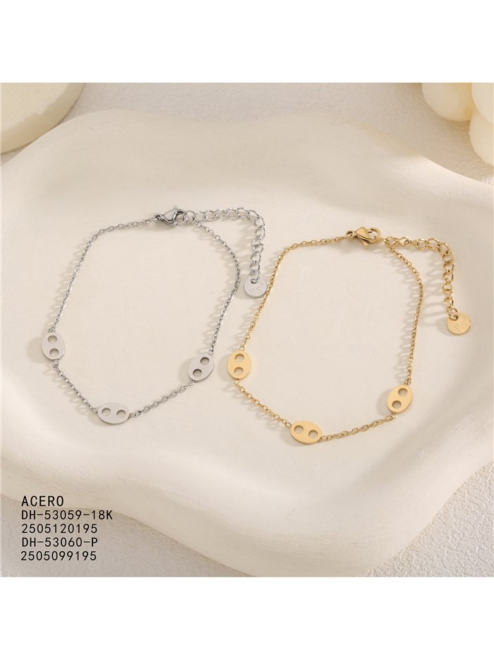 Pulsera eslabones ovalados de acero