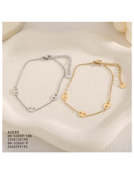 Pulsera eslabones ovalados de acero