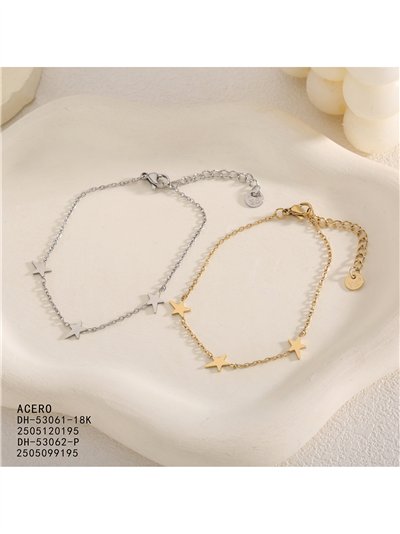 Pulsera triple estrella de acero 2