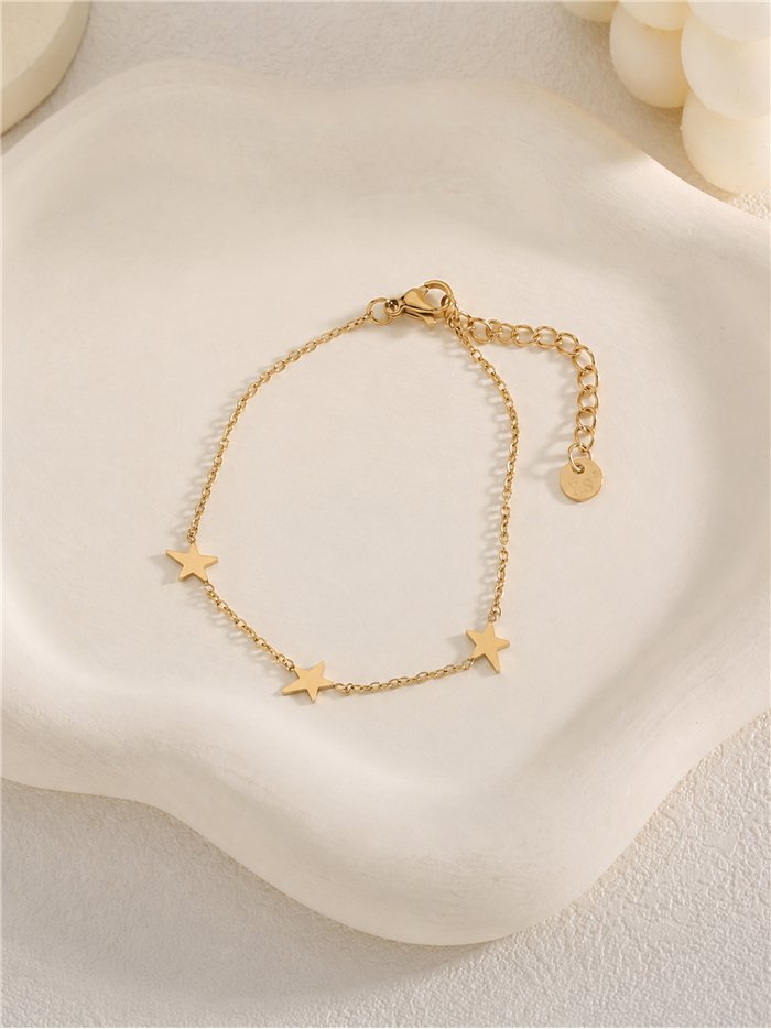 Pulsera triple estrella de acero