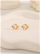 Boucles d'oreilles en forme de poisson, émail blanc