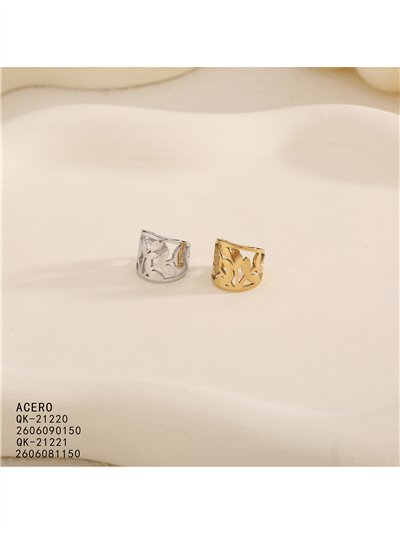Ear cuff floral calado de acero 2