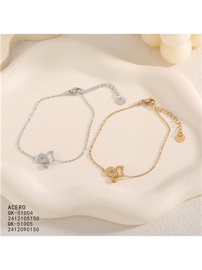 Pulsera de cadena con flor y circonita 2