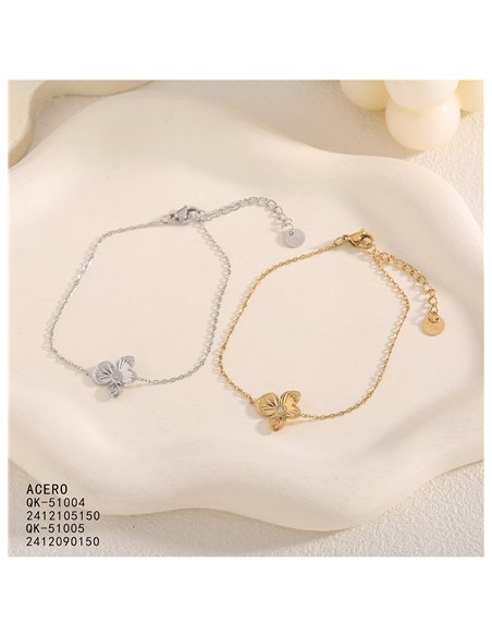 Pulsera de cadena con flor y circonita