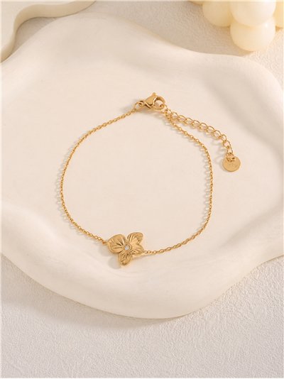Pulsera de cadena con flor y circonita