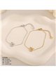 Pulsera de cadena fina de acero con colgante de gato