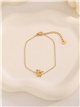 Pulsera de cadena fina de acero con colgante de gato
