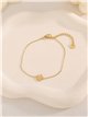 Pulsera de cadena fina de acero con colgante de flor