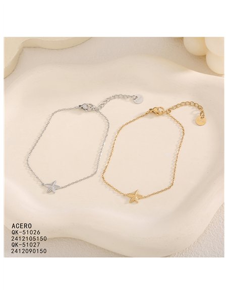 Pulsera de cadena con estrella de mar