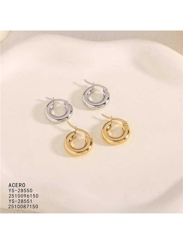 Pendientes de aro tubo grueso mini