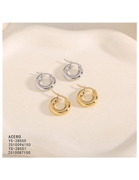 Pendientes de aro tubo grueso mini
