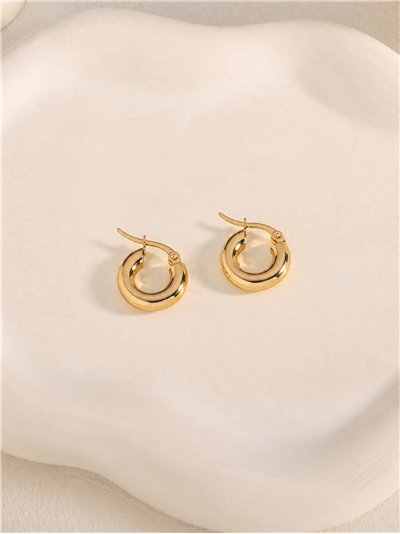 Pendientes de aro tubo grueso mini