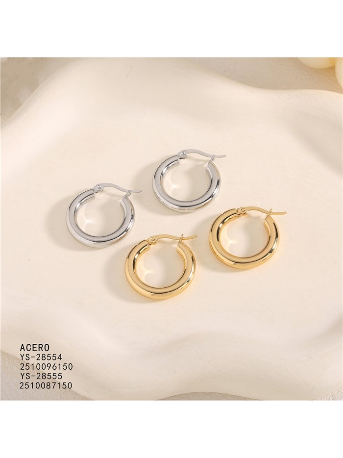 Pendientes de aro tubo grueso maxi