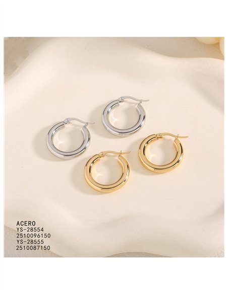Pendientes de aro tubo grueso maxi