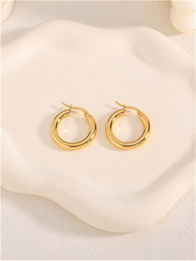 Pendientes de aro tubo grueso grande
