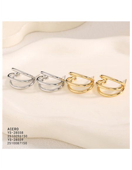 Pendientes de aro triple mini