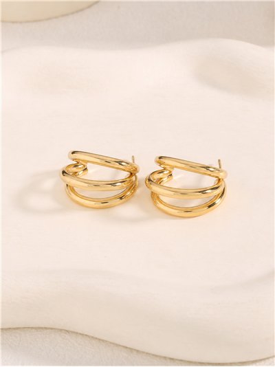 Pendientes de aro triple mini