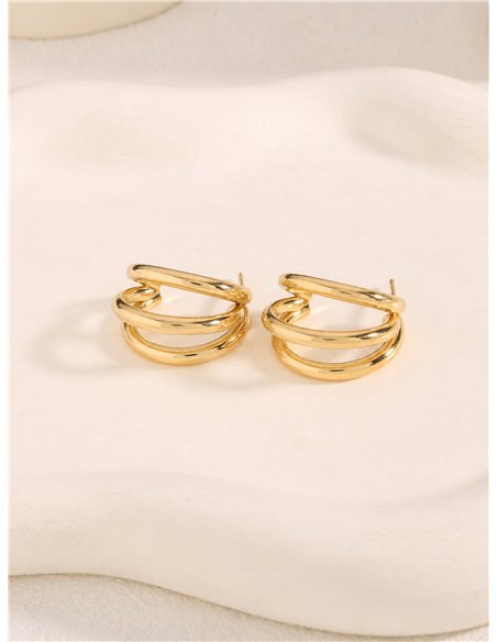 Pendientes de aro triple mini