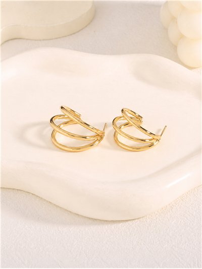 Pendientes de aro triple