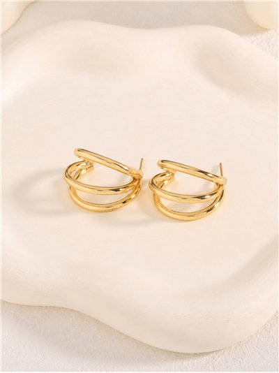 Pendientes de aro triple maxi