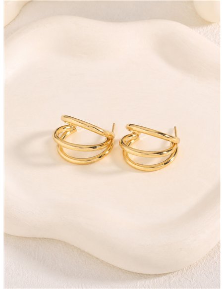 Pendientes de aro triple maxi