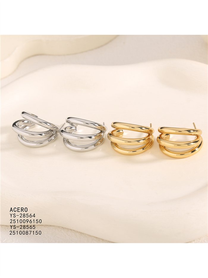 Pendientes de aro triple grueso