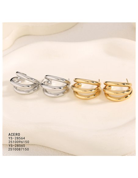 Pendientes de aro triple grueso
