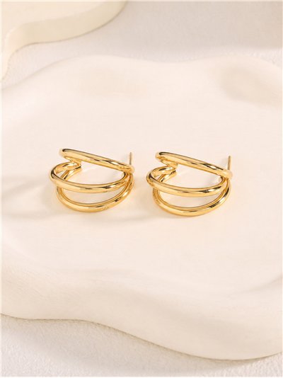 Pendientes de aro triple grueso