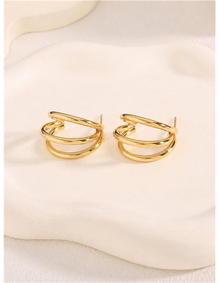 Pendientes de aro triple grueso