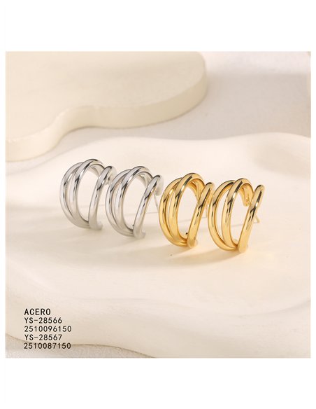 Pendientes de aro espiral triple