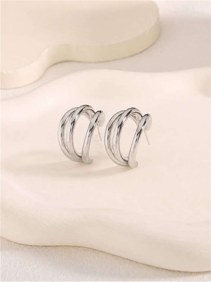 Pendientes de aro espiral triple
