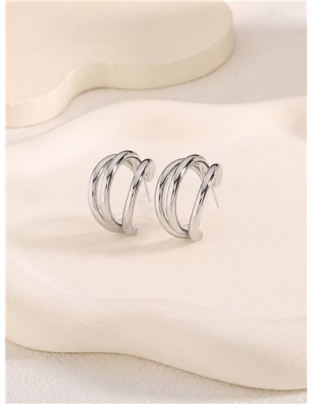 Pendientes de aro espiral triple