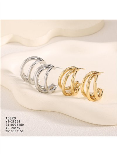 Pendientes de aro espiral triple ancho 2