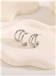 Pendientes de aro espiral triple ancho
