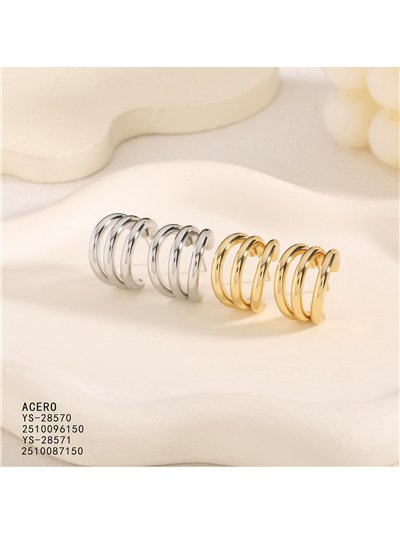 Pendientes de aro espiral triple mini 2