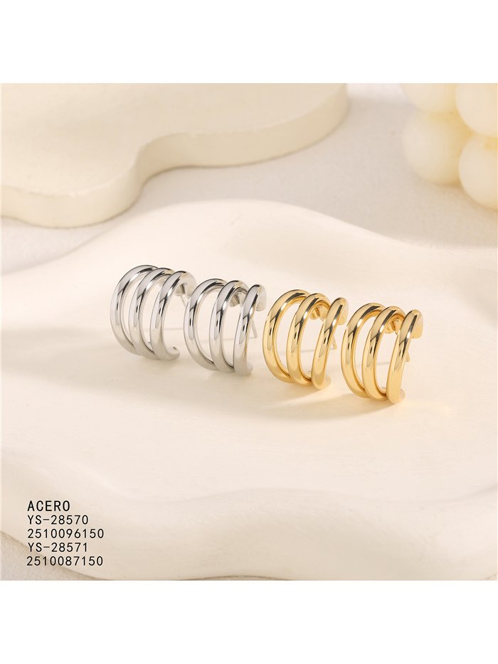 Pendientes de aro espiral triple mini